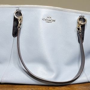 Light blue and Navy Coach Purse 10x17